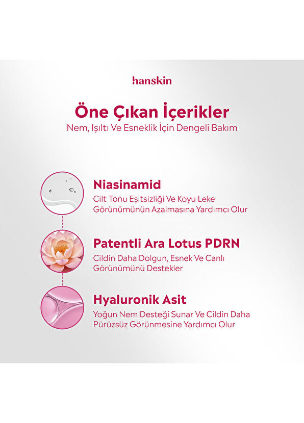 Hanskin Pink Lotus PDRN Hyaluron Glow Yaşlanma Karşıtı Cilt Serumu 30 ml - 2