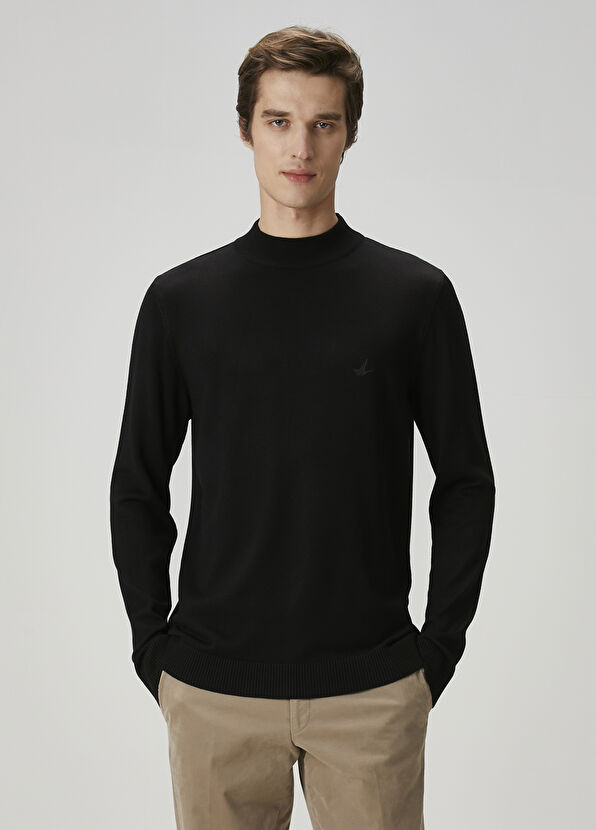 Beymen Club Siyah Logo Nakışlı Triko - 1