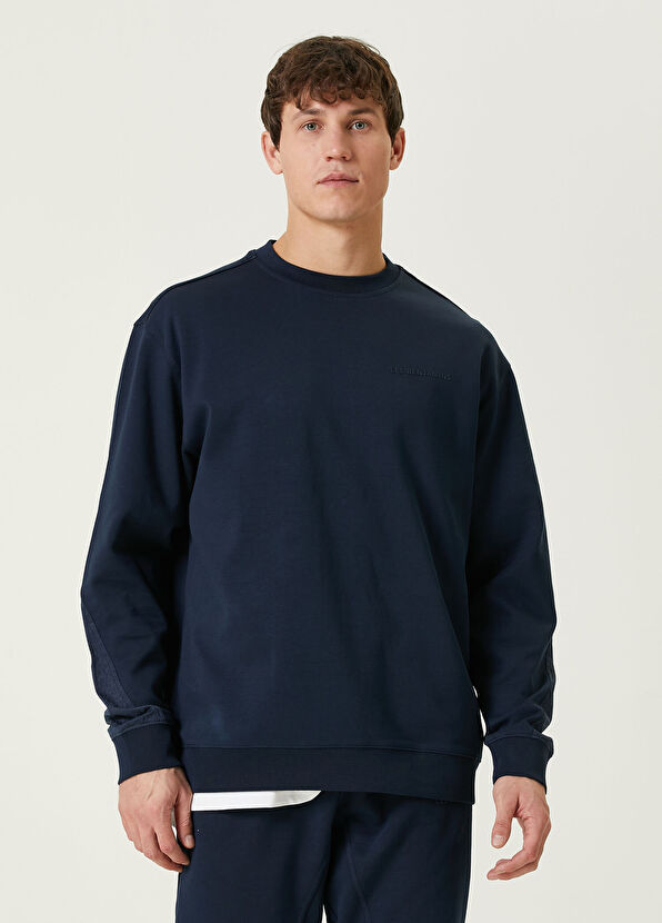 Les Benjamins Lacivert Logo Detaylı Sweatshirt - 1