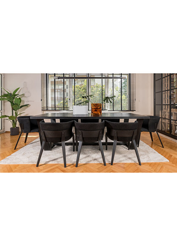 Sancakli Design Soul Black Wooden Dining Room Chair - 4