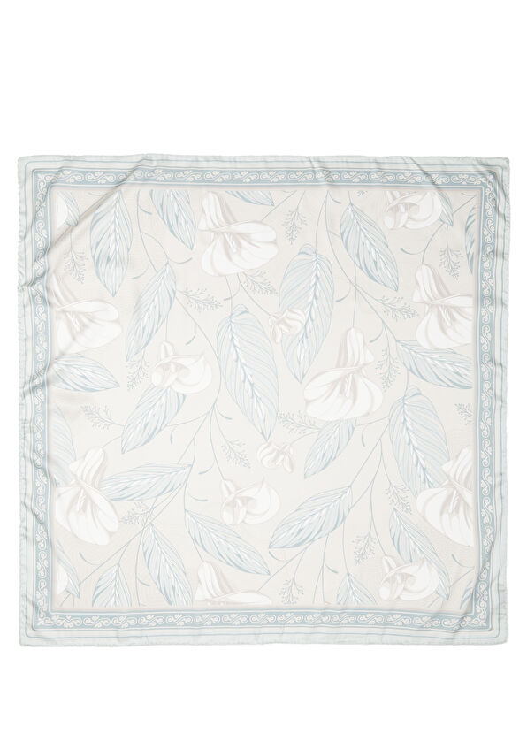 Beymen Club Krem Mavi Desenli Eşarp - 1