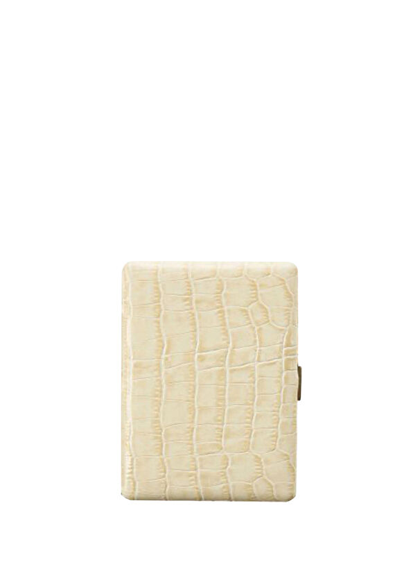 Pearl Japan Cosmos Croco White 9-Piece Leather Long Cigarette Case - 1