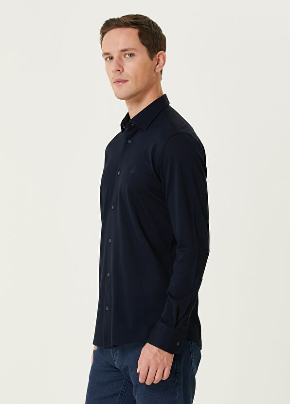 Beymen Club Navy Blue Logo Detailed Shirt - 4