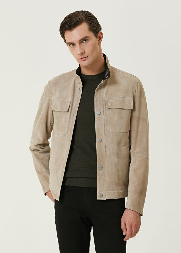 Beymen Club Dark Beige Double Sided Suede Jacket - 1