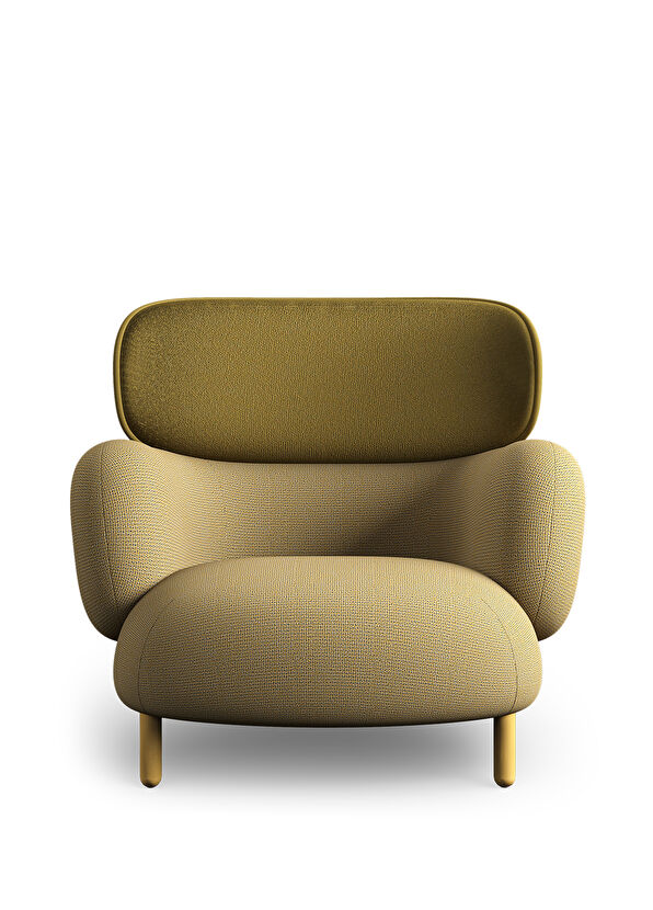 Borbo Moby High Yellow Armchair with Metal Legs - 2