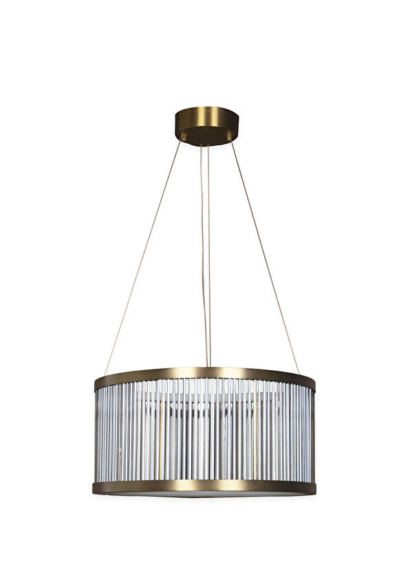 Heka Nablus Antique Smoked Transparent Glass Pendant Chandelier with Rod - 1