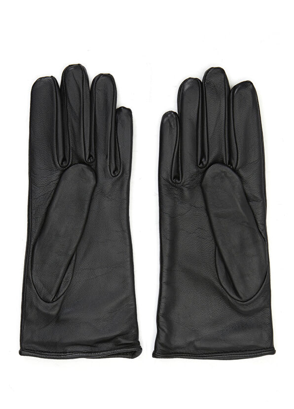 Beymen Club Siyah Troklu Kadın Deri Eldiven - 2