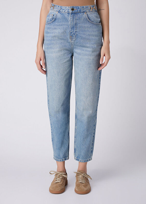Beymen Club Blue Gold Accessory Detailed Jeans - 3