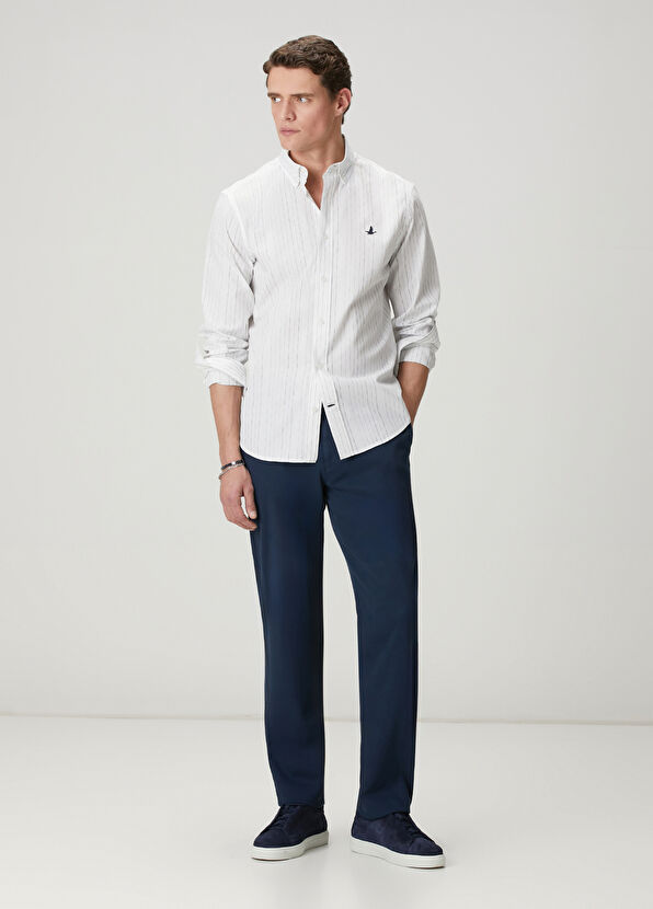 Beymen Club Comfort Fit White Spot Embroidered Shirt - 3