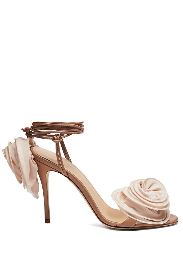 Magda Butrym Flower Bej Beyaz Kadın Deri Sandalet - 1