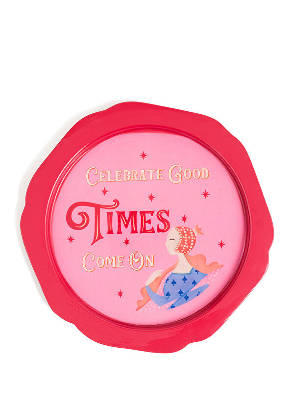 Zsa Zsa Zsu Nanpur Red Iron Decorative Tray - 1