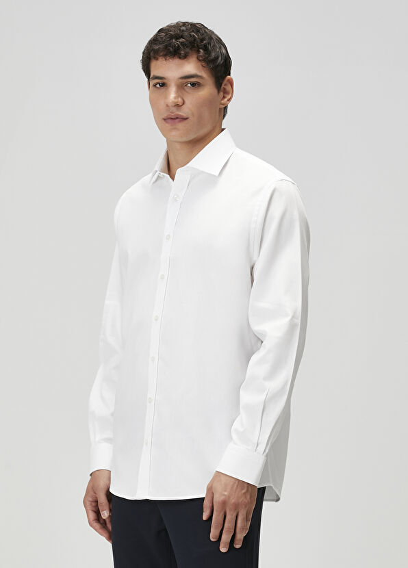 Beymen Club Relax Fit Beyaz Armürlü Gömlek - 4