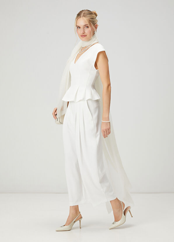 Beymen Club Kırık Beyaz Pileli Pantolon - 2