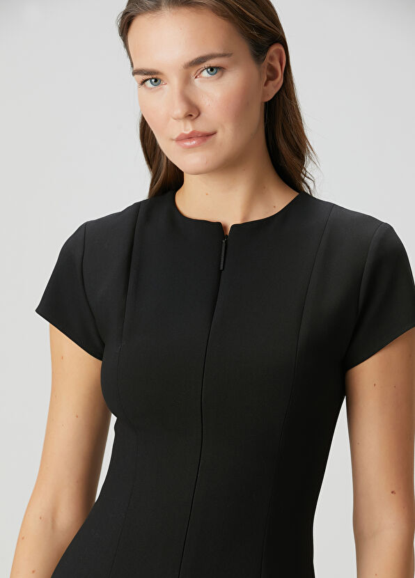 Siyah Mini Elbise - Görsel 4