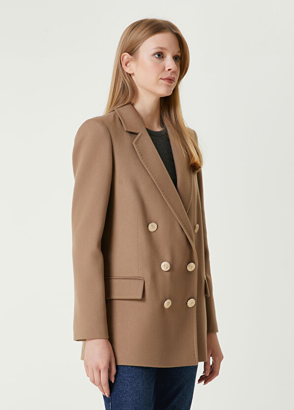 Beymen Club Camel Kruvaze Kaşmir Ceket - 4