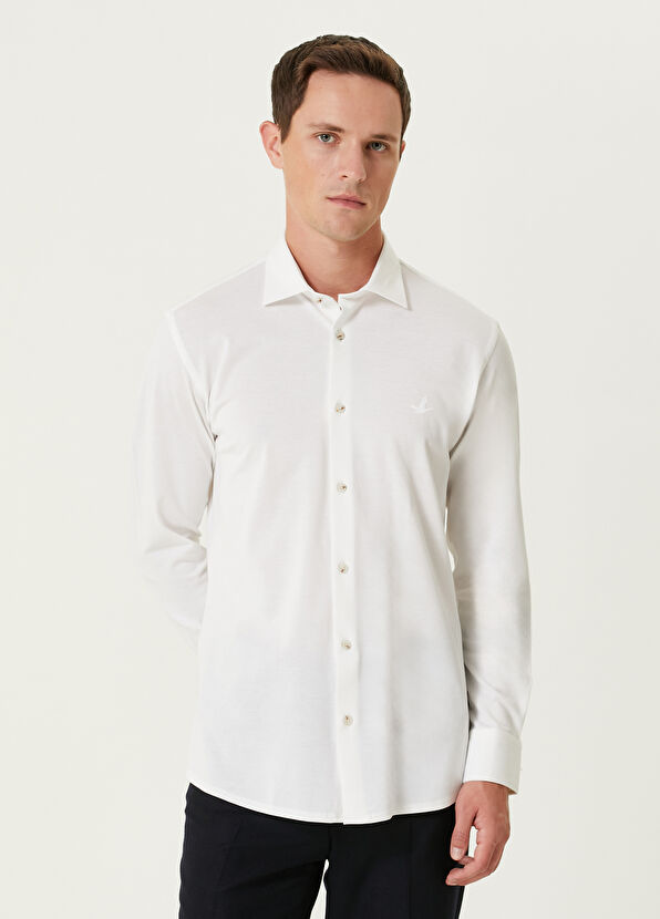 Beymen Club Slim Fit White Stretch Shirt - 1