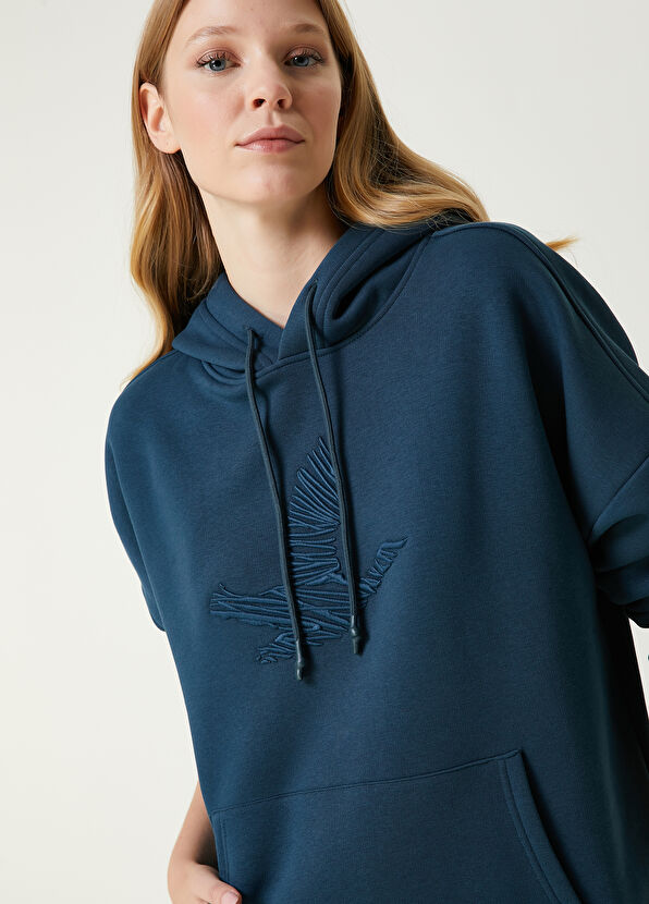 Beymen Club Teal Blue Logo Hoodie - 2