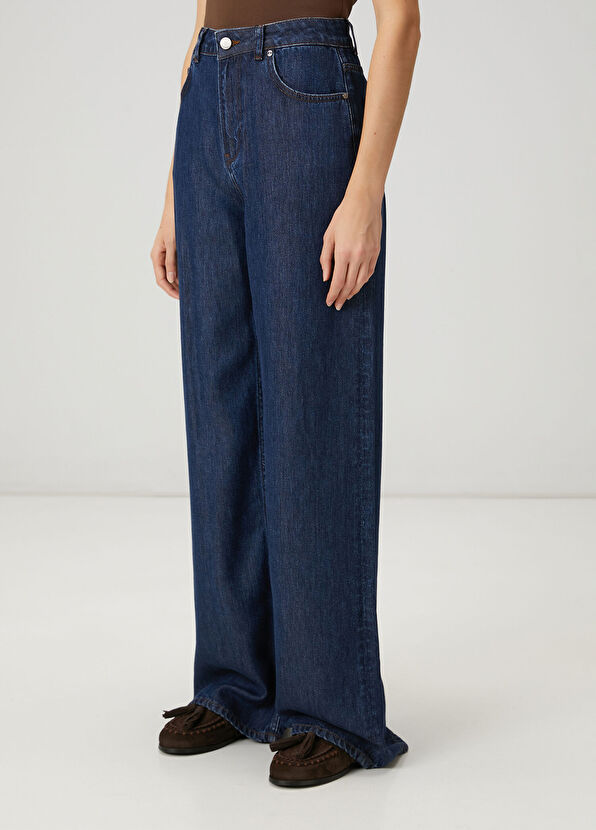 Beymen Club Indigo Palazzo Jean Pantolon - 4