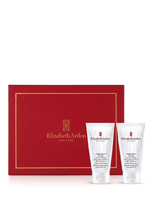 Elizabeth Arden Eight Hour İntensive Daily Moisturizer For Face SPF15 Nemlendirici Yüz Kremi 2'li Hediye Seti 2 x 50 ml - 1