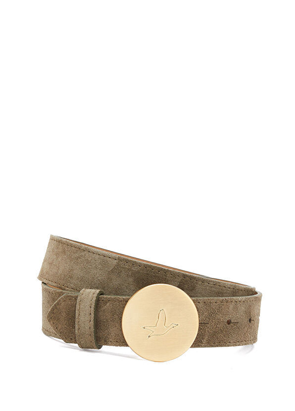 Beymen Club Haki Logo Detaylı Kadın Süet Kemer - 2