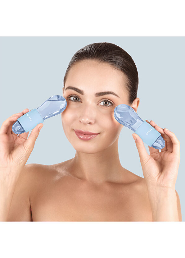 Geske Cool & Warm Duo Eye Massager Mavi Sıcak ve Soğuk Göz ve Yüz Masaj Aleti  - 2
