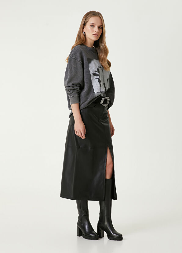 Antrasit Fotoğraf Baskılı Sweatshirt Beymen Club Antrasit Fotoğraf Baskılı Sweatshirt - 3