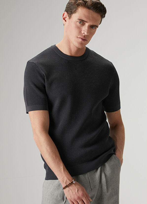 Beymen Club Antrasit Petek Örgü Dokulu Triko - 2