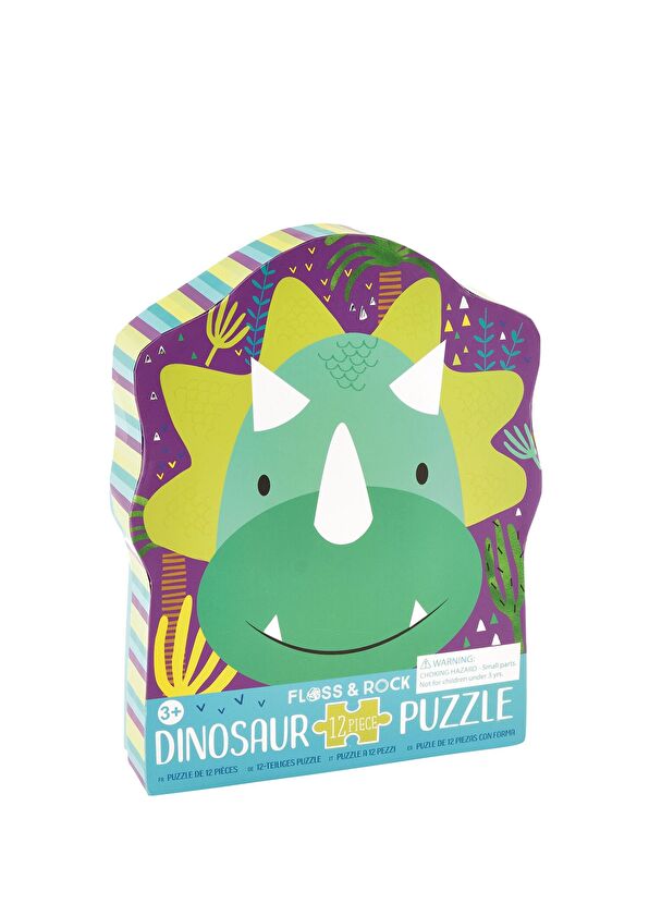 Floss and Rock Dinosaur 12 Piece Shaped Box Puzzle - 1