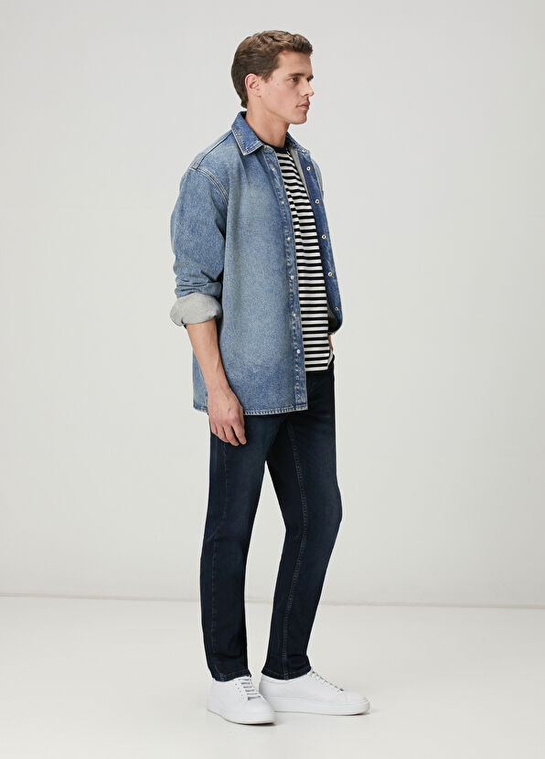 Beymen Club Lacivert Beyaz Çizgi Desenli T-shirt - 3