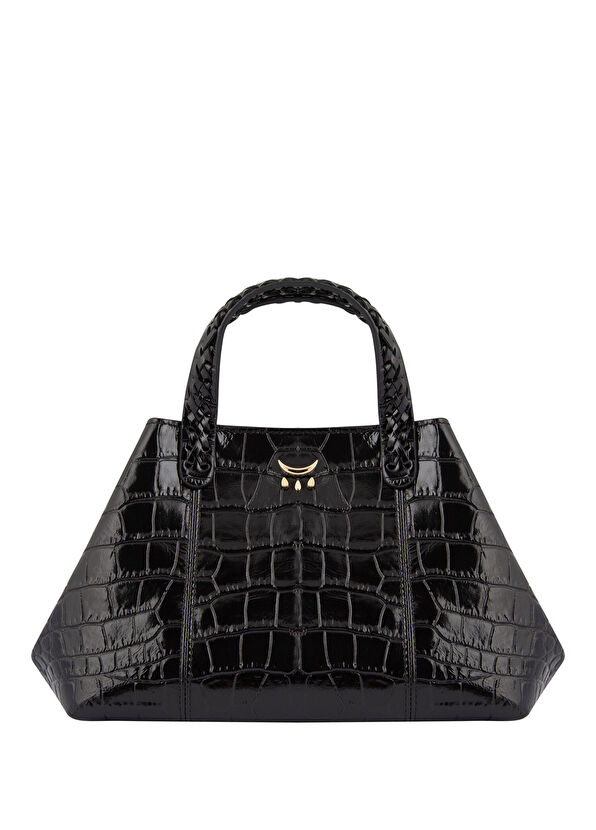 Qimu Hemithea Croco Black Leather Women's Mini Handbag - 2