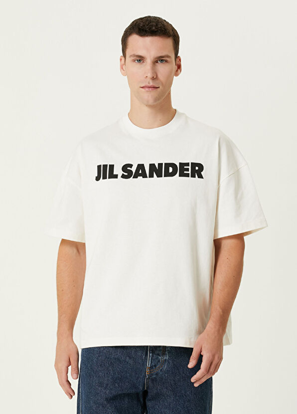 Jil Sander Beyaz Logo Baskılı T-shirt - 1