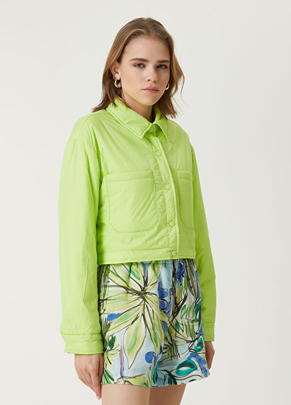 Beymen Club Neon Yeşil Kısa Trucker Puff Ceket - 4