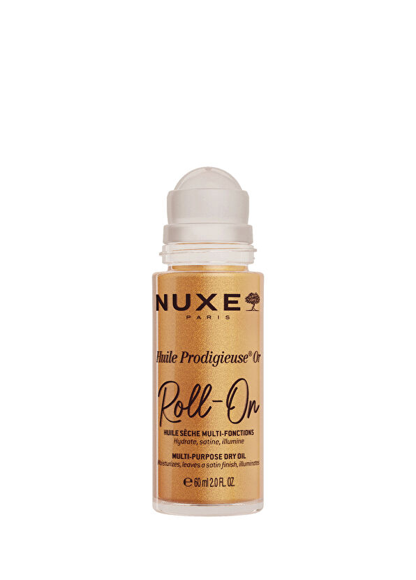 Nuxe Gold Glitter Roll-on Dry Oil 60 ml + Body Massage Brush for Face, Body and Hair - 3