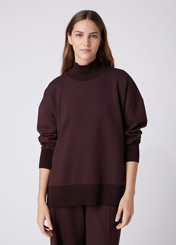 Beymen Club Plum Knit Inserted Sweatshirt - 1