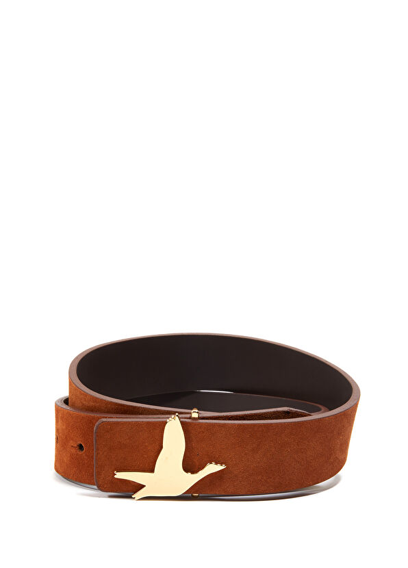 Beymen Club Taba Logo Tokalı Kadın Süet Kemer - 1