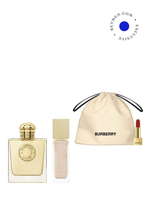 Burberry Goddess Eau de Parfum 100 ml + Beyond Wear Radiance Primer + Pouch + Mini Lipstick Women's Perfume Set - 1