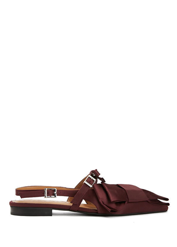 Ganni Big Bow Bordo Kadın Babet - 1