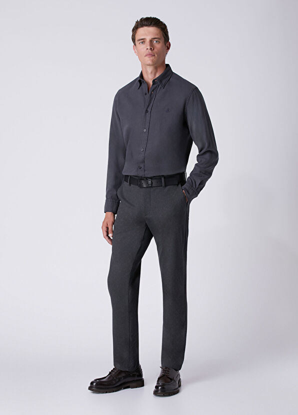 Beymen Club Comfort Fit Anthracite Gabardine Shirt - 3