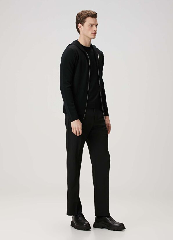 Sandro Black Hooded Wool Sweatshirt - 2
