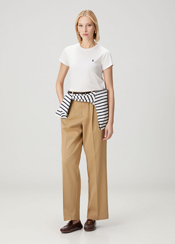 Beyaz Logo Detaylı T-shirt - Görsel 3