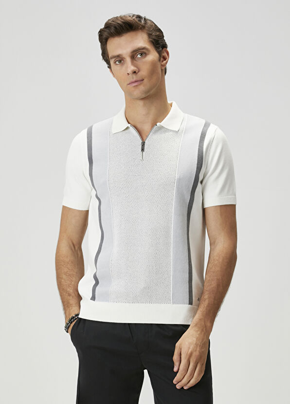 Beymen Club Kırık Beyaz Polo Yaka Kısa Kollu Triko - 2