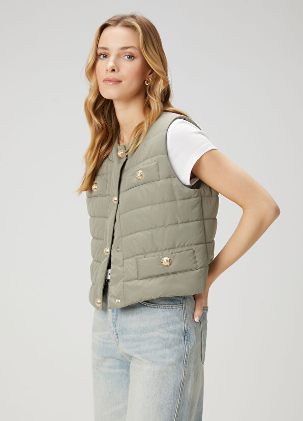 Beymen Club Light Khaki Quilted Vest - 3