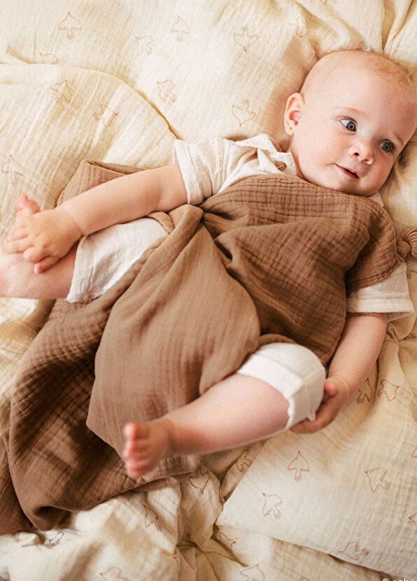 Nobodinoz Wabi Sabi Sesame Double Layer Muslin Baby Blanket 65 x 100 cm - 3