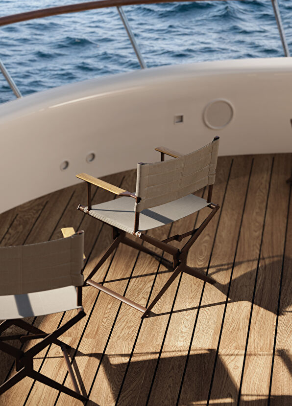 YAAZ Saye Smokey Quartz Folding Director's Chair - 4