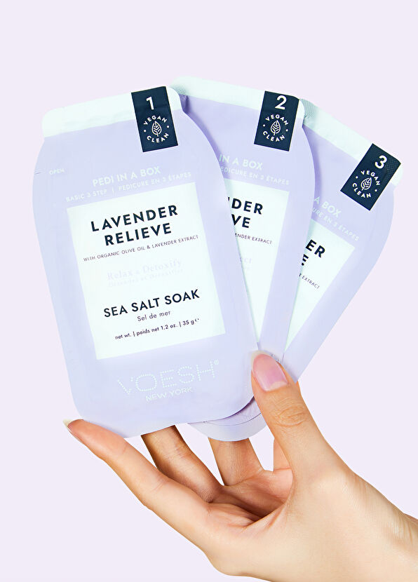 Voesh New York Pedi In A Box Basic Lavender Relieve 3-Step Pedicure Set - 3