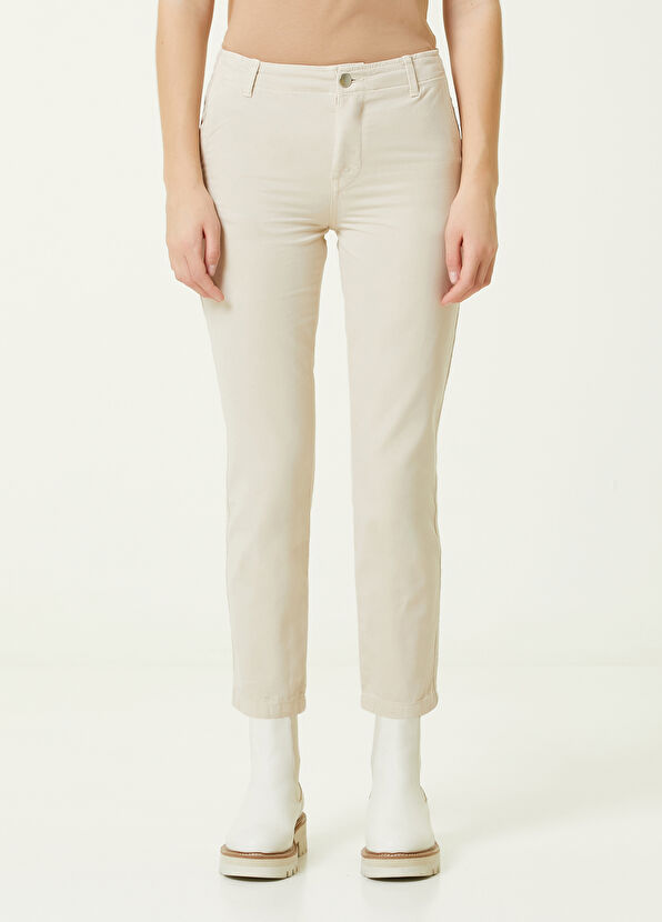 Beymen Club Bej Normal Bel Dar Paça Pantolon - 2