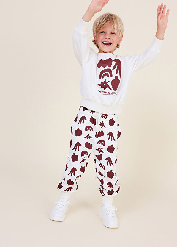 Lemon & Pie Printed White Long Sleeve Unisex Kids Tracksuit - 3