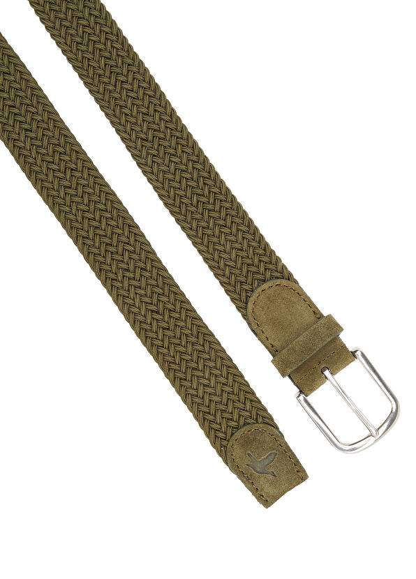 Beymen Club Açık Haki Lastik Örgülü Erkek Kemer - 2