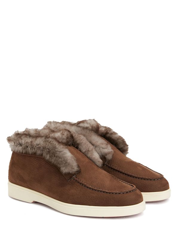 Santoni Dark Brown Women's Skin Loafer - 2