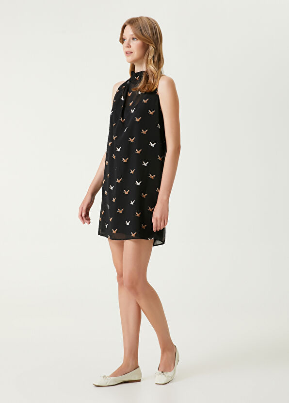Beymen Club Siyah Logo Desenli Mini Elbise - 2